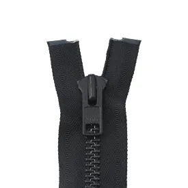 #10 Metal, Black, 24" Separating Bomber Jacket Zipper with Black Oxide Teeth, #9BJ-24-BLK-OX