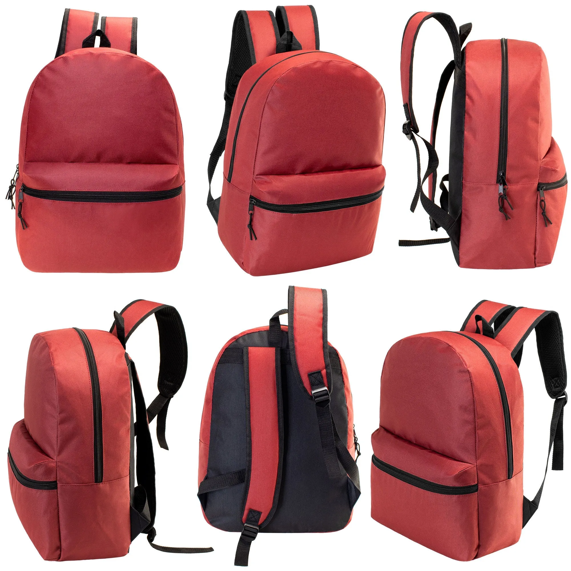 12 17" Classic Backpacks in 12 Assorted Colors & Your Choice of 12 Bulk Hygiene Kits - Wholesale Care Package: Homeless, Emergency, Charity