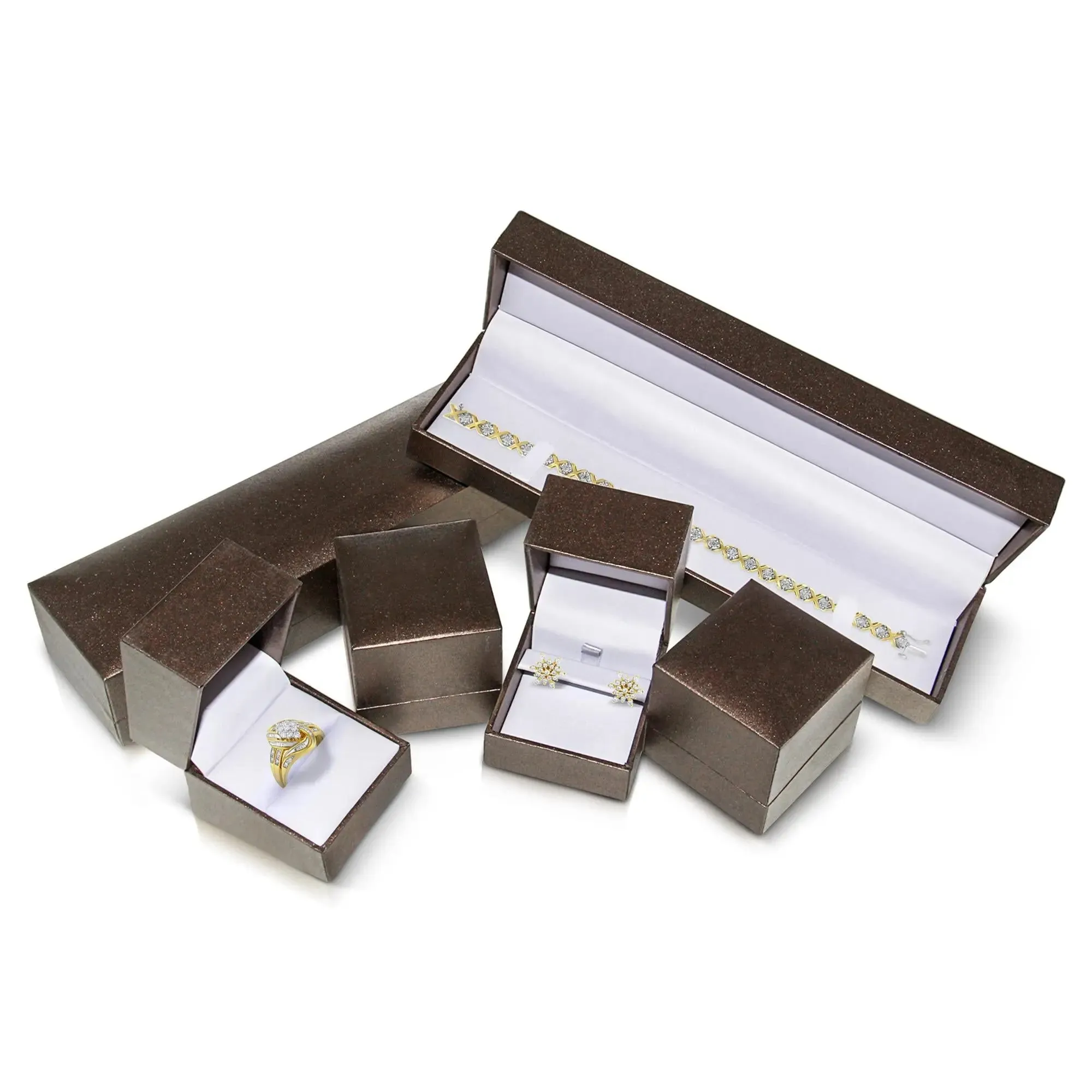 14K Two-Tone Gold Double Halo Diamond Earring Jackets with 1.875 Carats of Brilliance