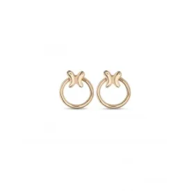 18K Gold Plated Butterfly Detachable Hoop Earrings PEN0926ORO000