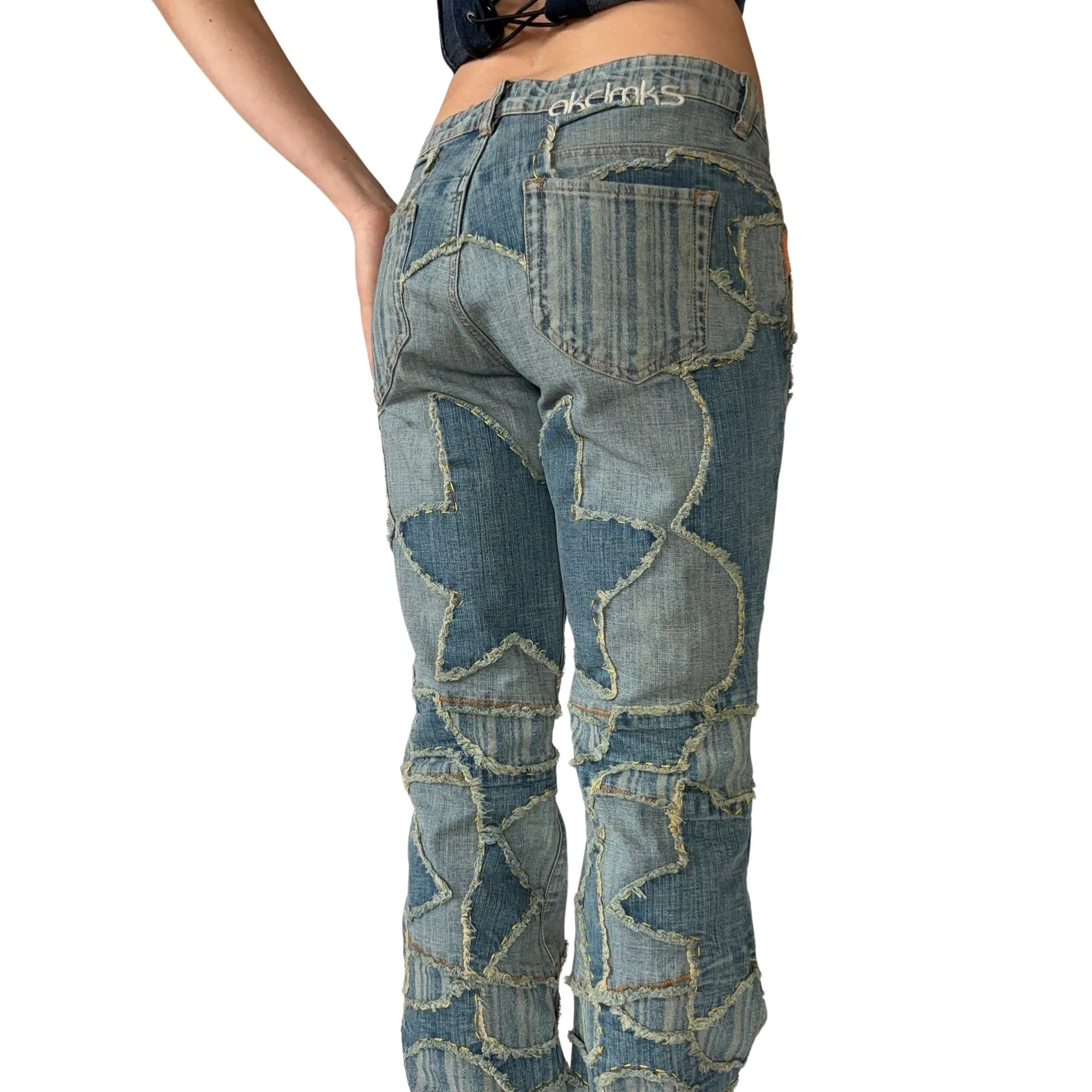 2000s Patchwork Jeans (S/M)