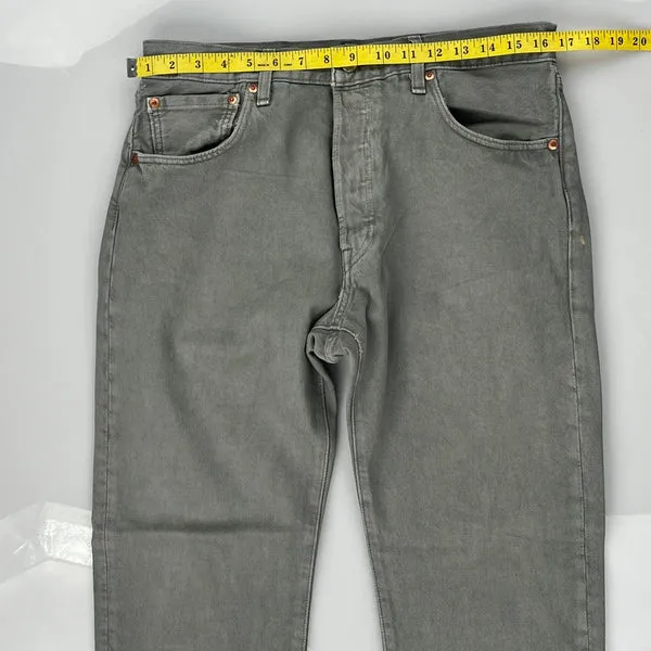 501 Levis Jeans - 32W 30L Khaki Cotton