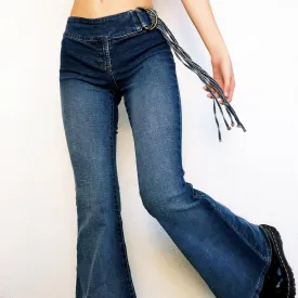 90s Fringy Flare Jeans (M)