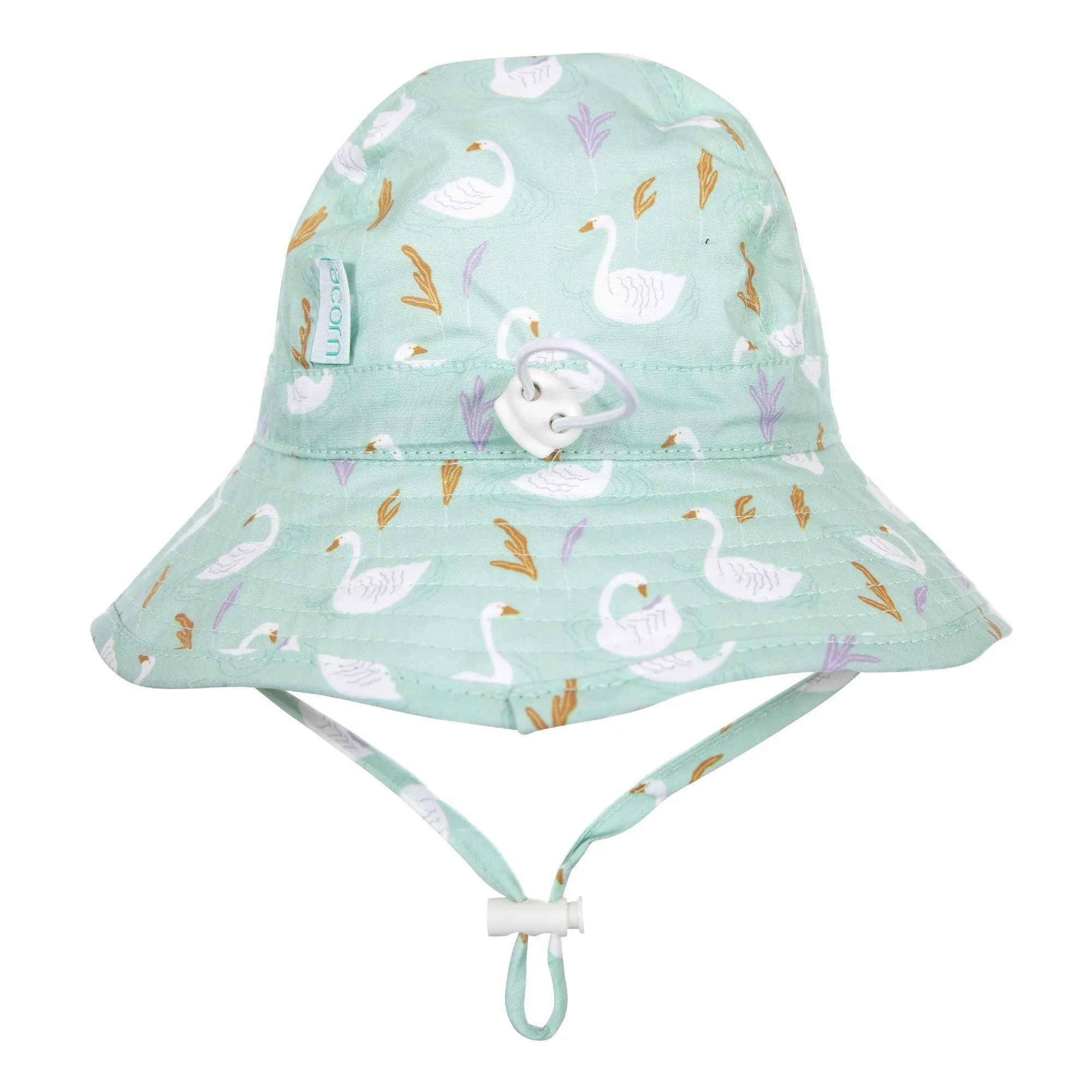ACORN KIDS - SWANS WIDE BRIM INFANT HAT: MINT