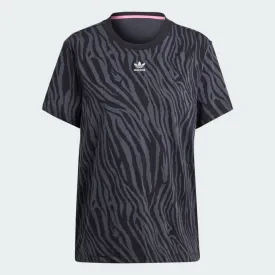 ADIDAS ALLOVER ZEBRA ANIMAL PRINT ESSENTIALS T-SHIRT - II5869