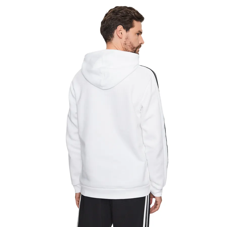 Adidas felpa con cappuccio da uomo con 3 Strisce IJ6476 bianco-nero