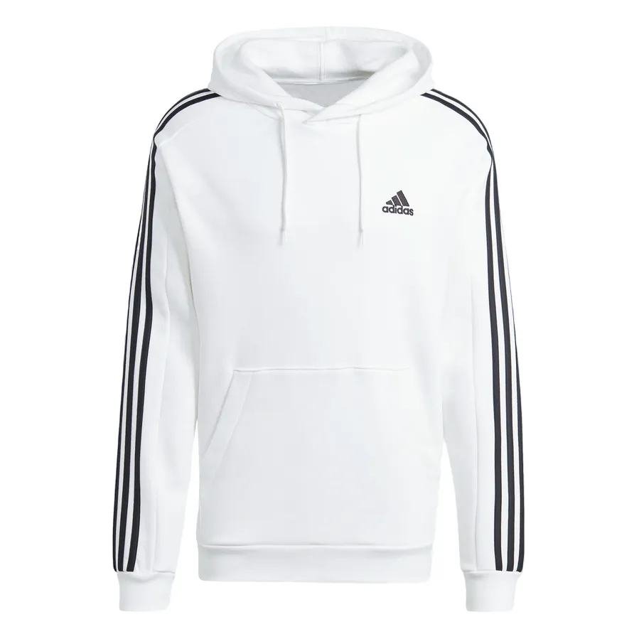 Adidas felpa con cappuccio da uomo con 3 Strisce IJ6476 bianco-nero