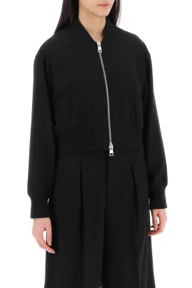 Ami paris cropped twill bomber jacket