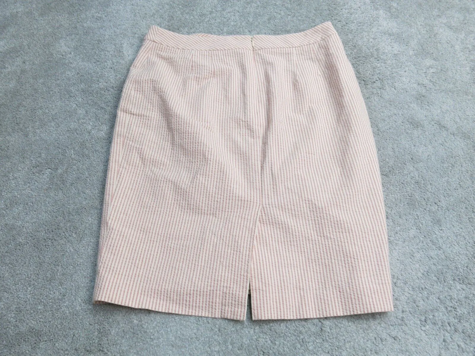 ANN Taylor Womens Straight Pencil Striped Skirts Back Zip White Peach Size 8