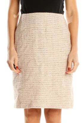 Beige Tweed Brunch Pencil Skirt