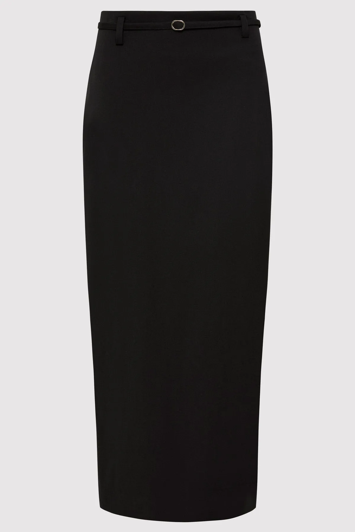 Belted Pencil Skirt - Black
