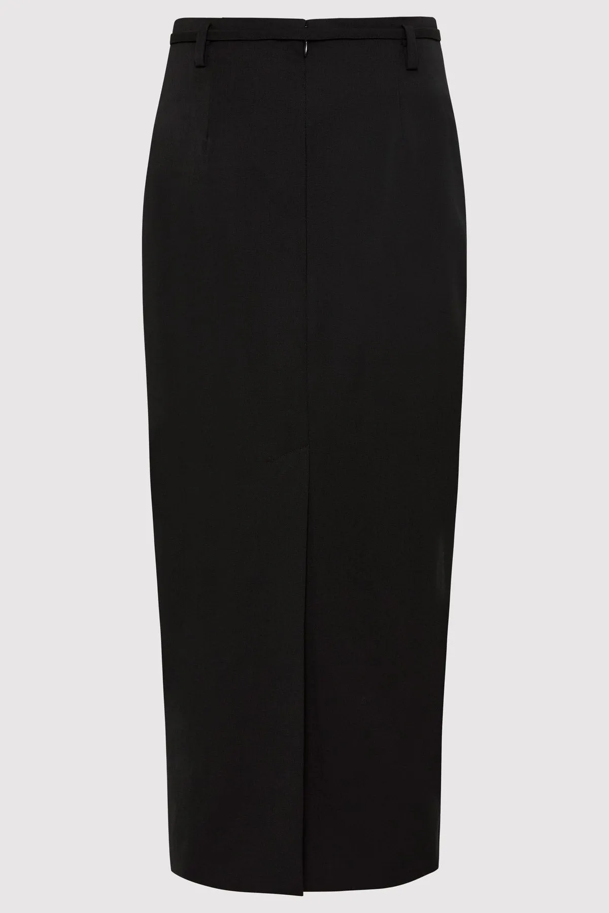 Belted Pencil Skirt - Black