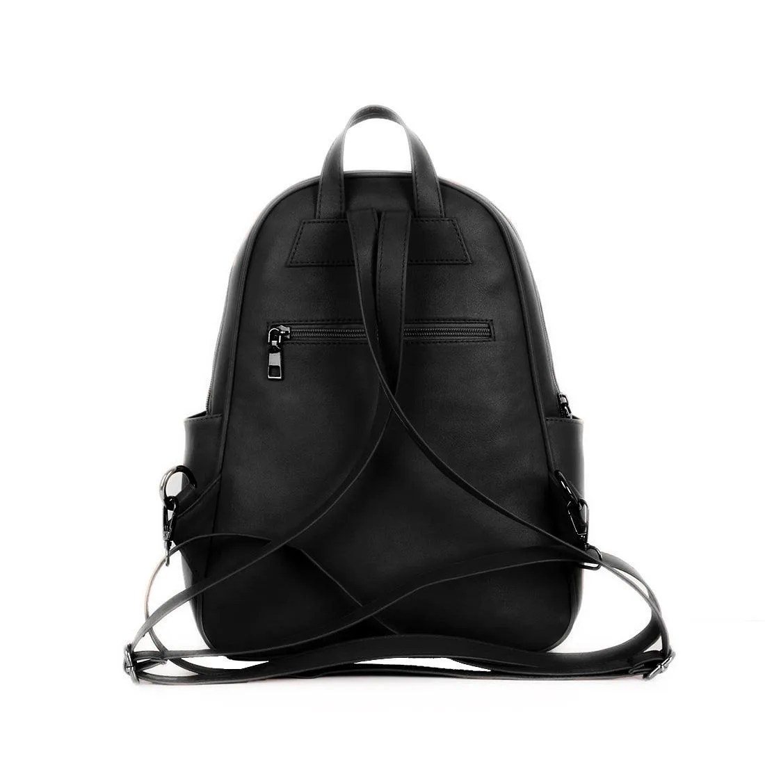Black Mixed Backpack Through window