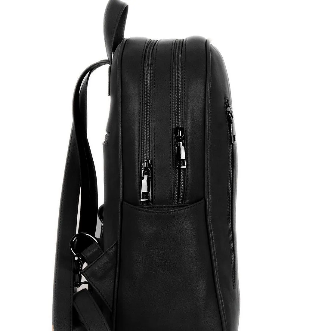 Black Mixed Backpack Through window