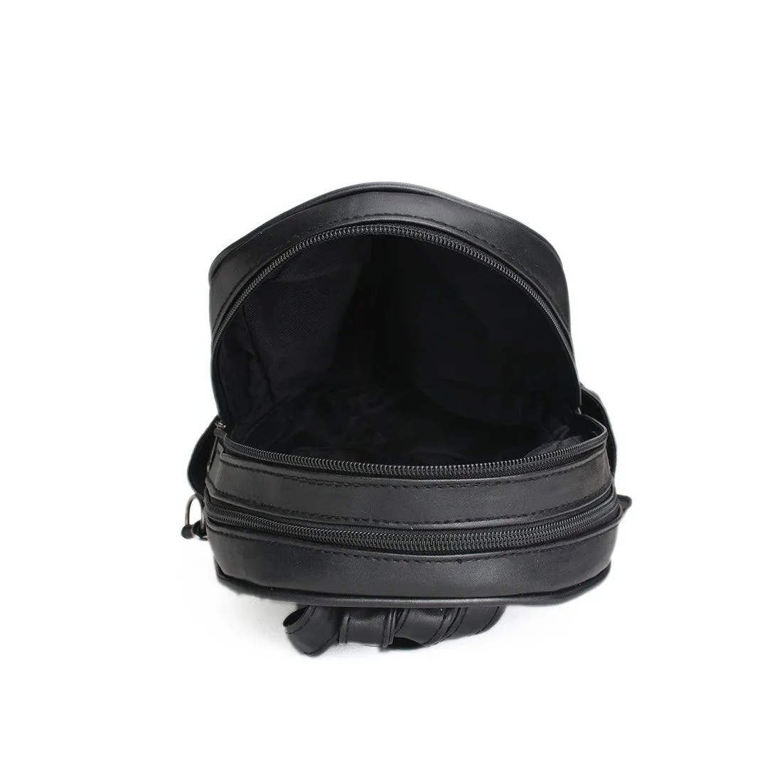 Black Mixed Backpack Through window