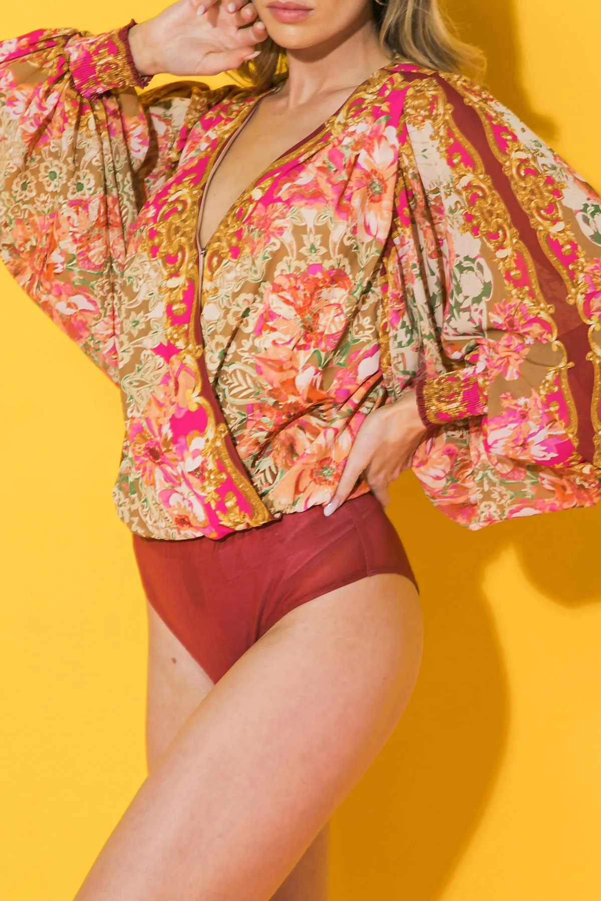 BLESSED EVENTS WOVEN TOP