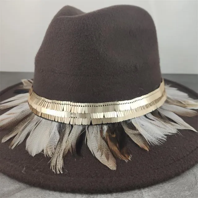 Boho Brim Wool Felt Fedora Panama Hat