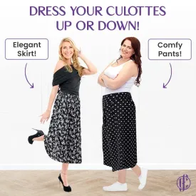 BUY 2 GET 10% OFFWomen's High Elastic Waist Pleated Chiffon Wide Leg Culottes