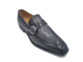 Carrucci Grey Men's dress shoes Slip-On Sliver buckle KS509-47