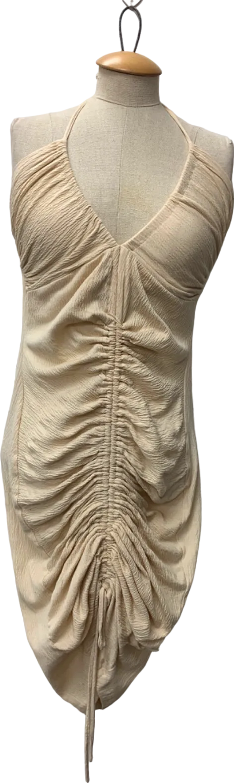 Club L Cream Ruched Halter Dress UK 8