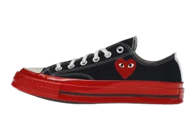 Converse Chuck Taylor All Star 70 OxComme des Garcons PLAY Black Red Midsole