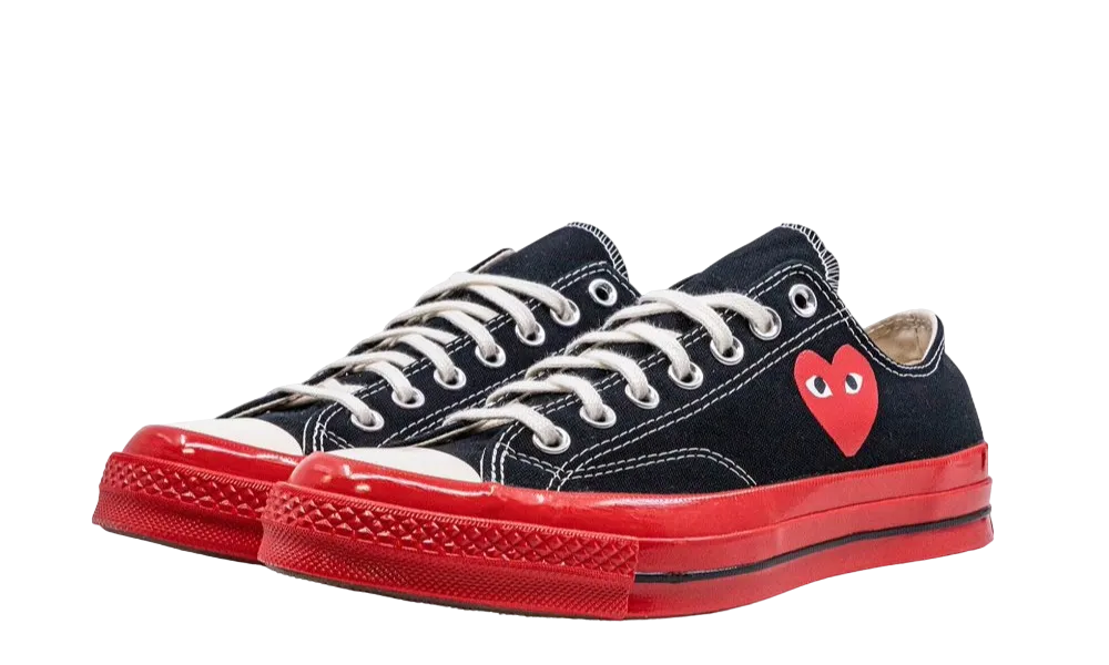 Converse Chuck Taylor All Star 70 OxComme des Garcons PLAY Black Red Midsole