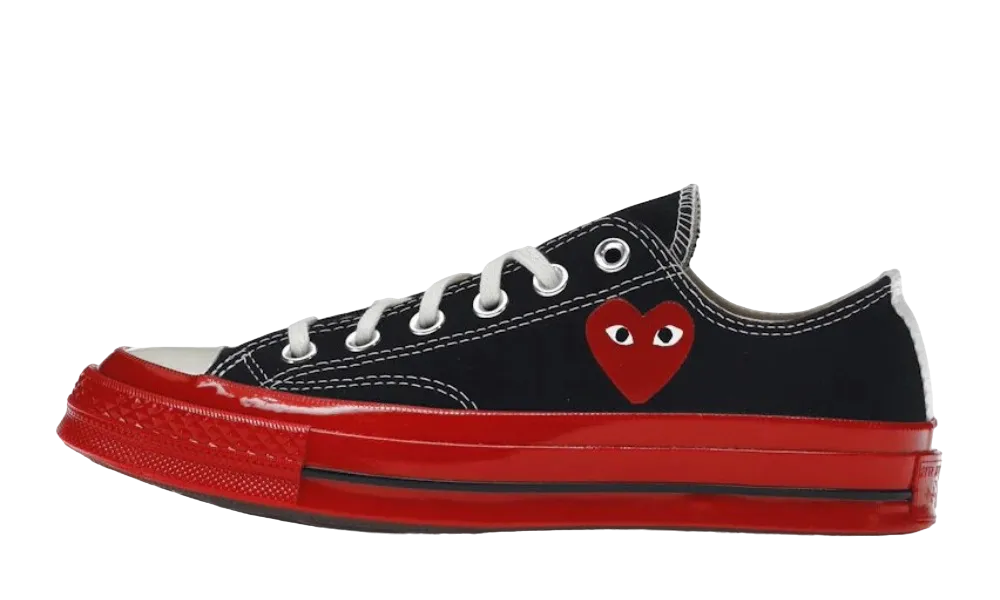 Converse Chuck Taylor All Star 70 OxComme des Garcons PLAY Black Red Midsole