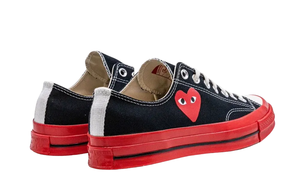 Converse Chuck Taylor All Star 70 OxComme des Garcons PLAY Black Red Midsole