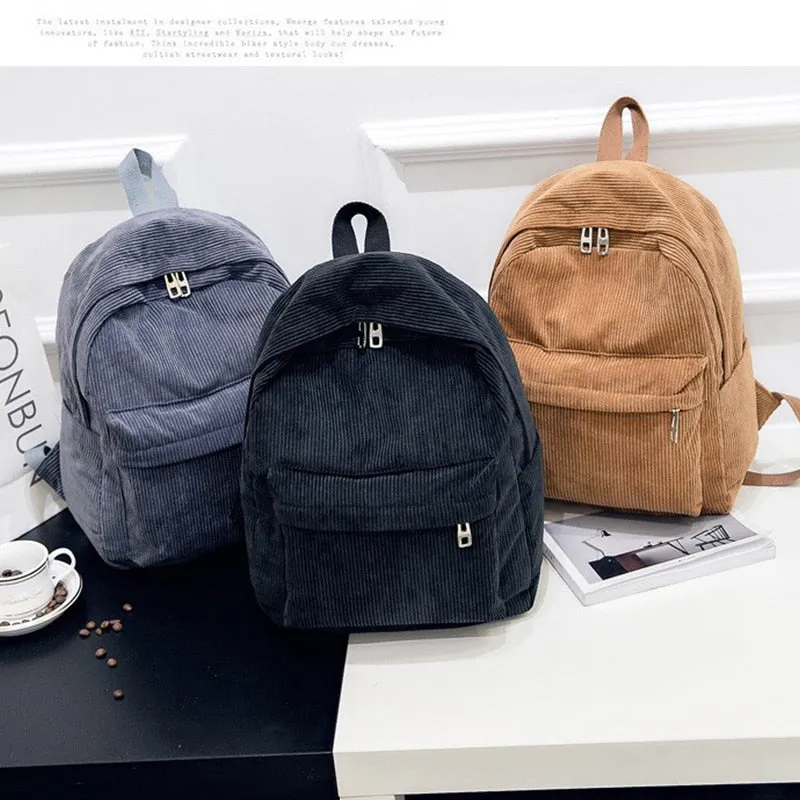 Fashion Corduroy Backpack