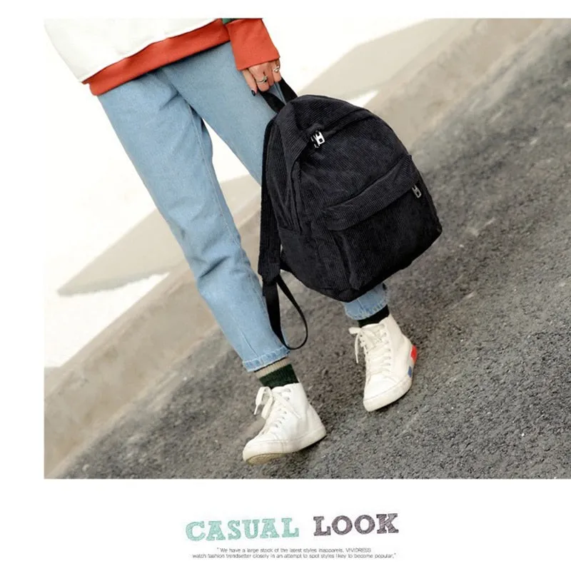 Fashion Corduroy Backpack