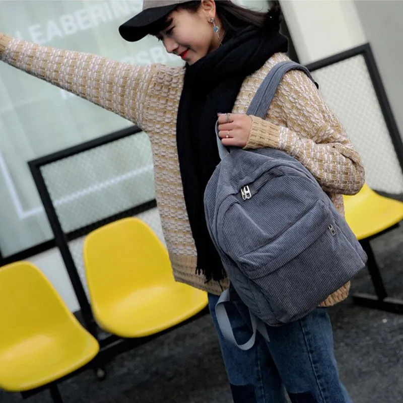 Fashion Corduroy Backpack