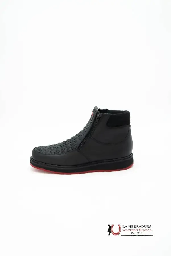 FRANCIA BLACK CRAZY SERBIA RED BOTTOM CASUAL SHOES