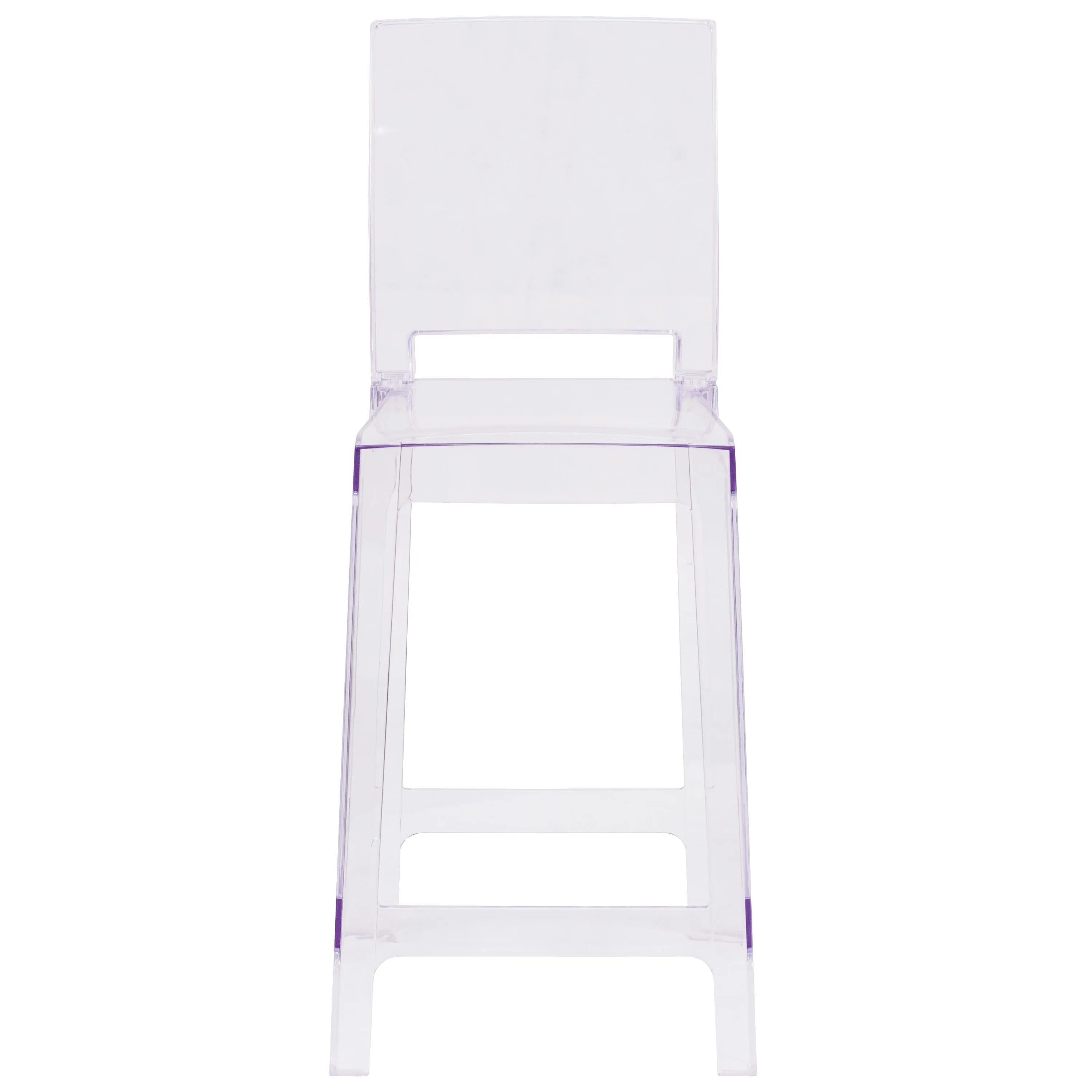 Ghost Counter Stool in Transparent Crystal with Square Back