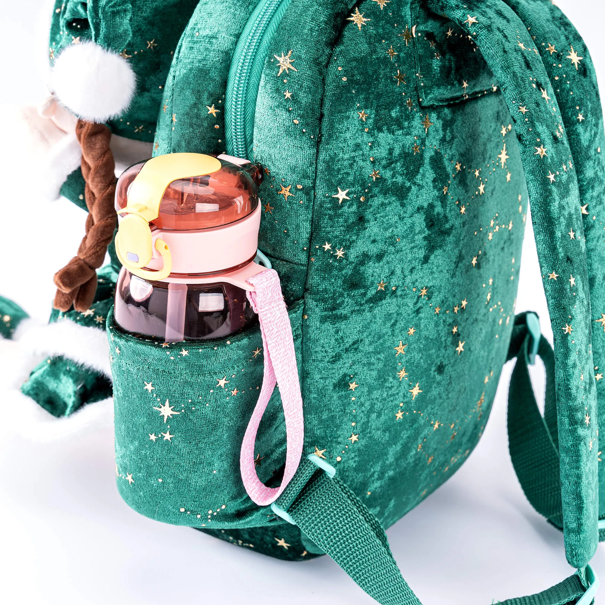 Gloveleya 11-inch Christmas Santa Doll Backpacks Green