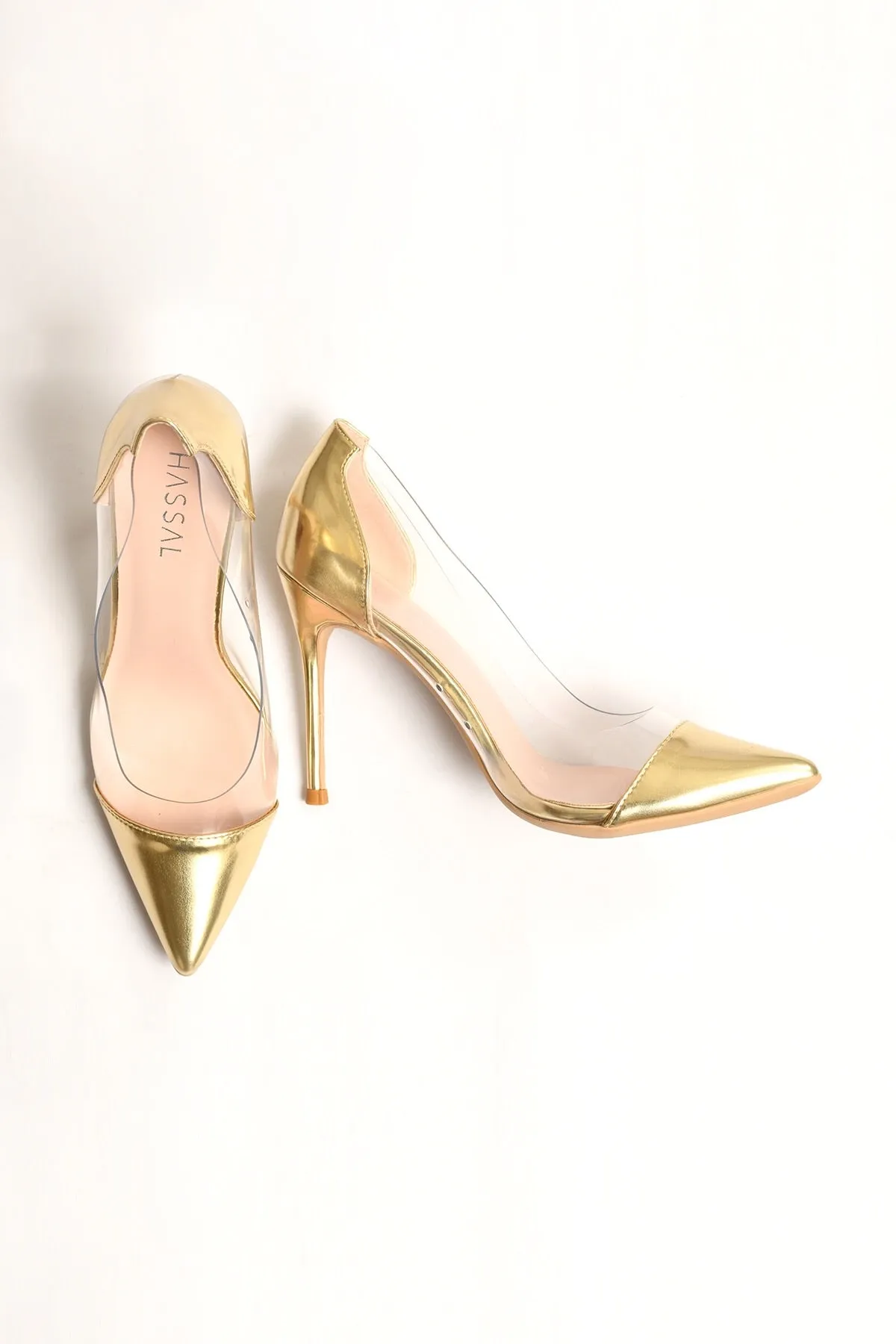 Golden PVC Heels