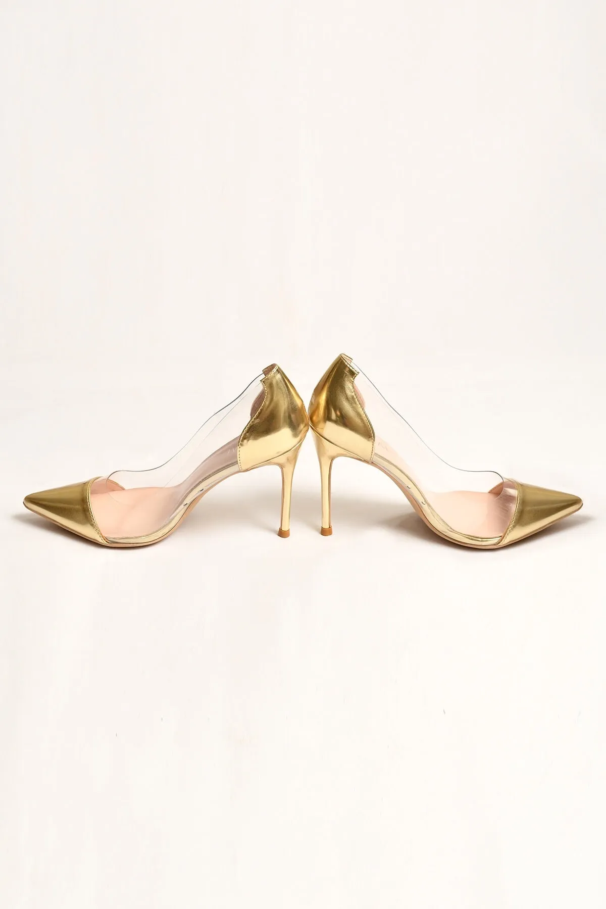 Golden PVC Heels