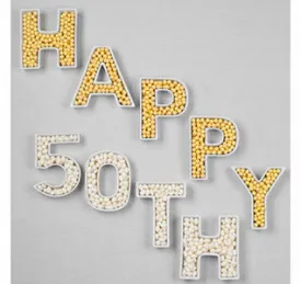 HAPPY 50TH Ceramic Letter Dishes