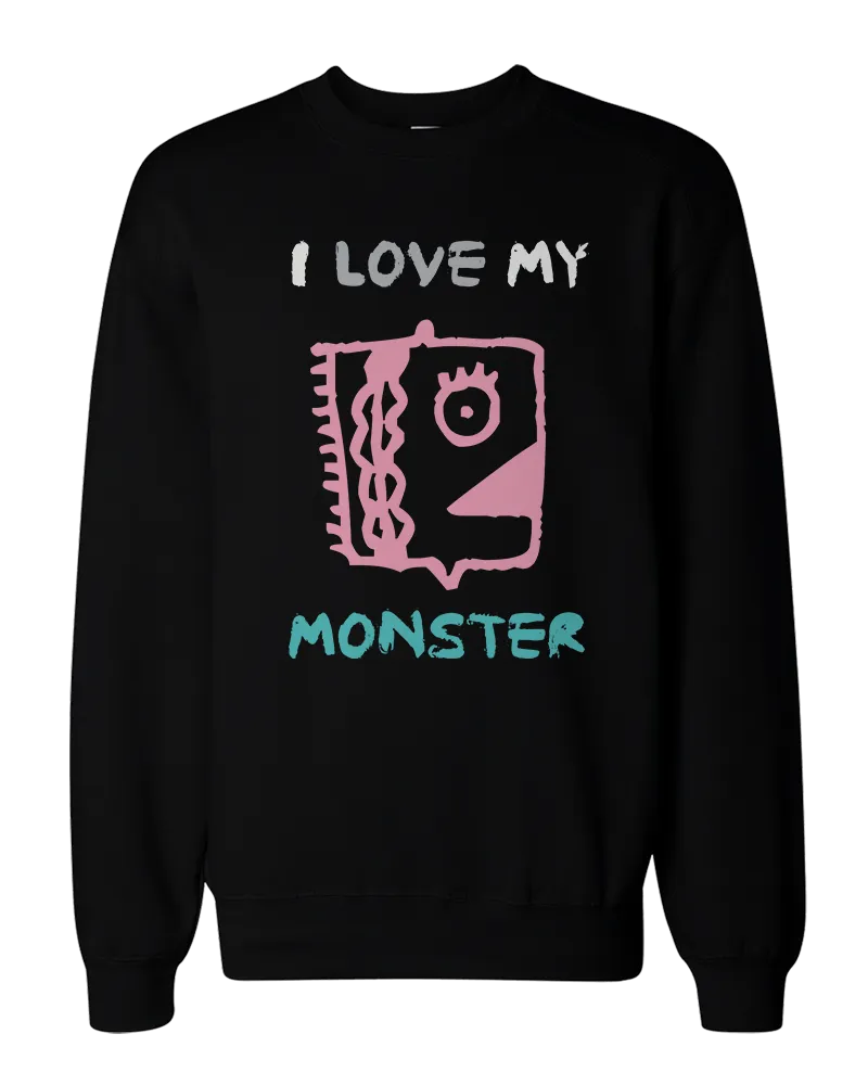 I Love My Monster Couple Sweatshirts Funny Matching Outfit for Couples