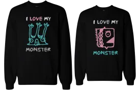 I Love My Monster Couple Sweatshirts Funny Matching Outfit for Couples