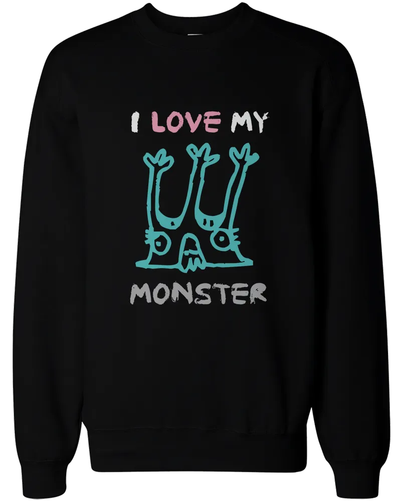 I Love My Monster Couple Sweatshirts Funny Matching Outfit for Couples