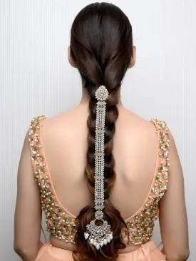 Ishika White Braid Accessories In Polki