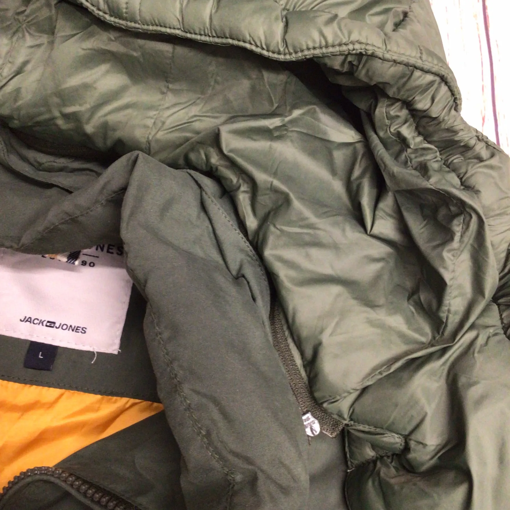 Jack & Jones Green Jorlite Short Puffer Jacket w/Removable Hood Size L