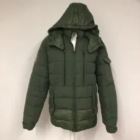 Jack & Jones Green Jorlite Short Puffer Jacket w/Removable Hood Size L