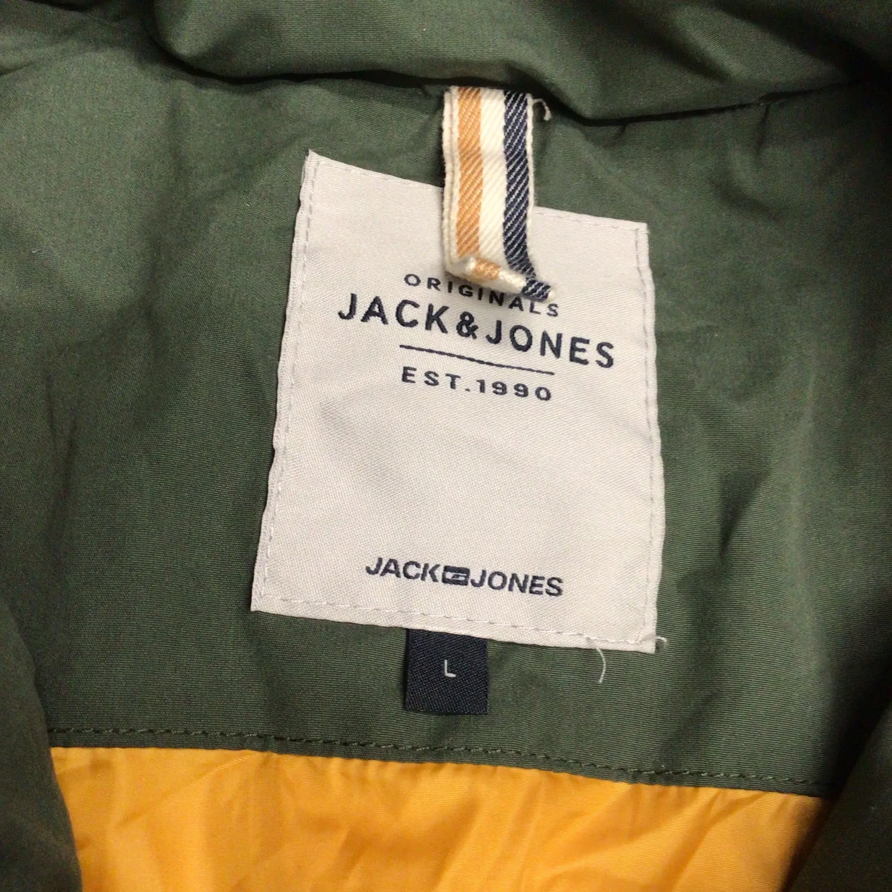 Jack & Jones Green Jorlite Short Puffer Jacket w/Removable Hood Size L