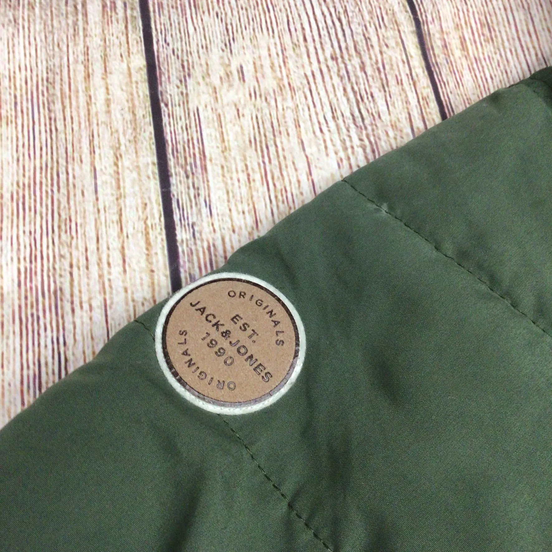 Jack & Jones Green Jorlite Short Puffer Jacket w/Removable Hood Size L