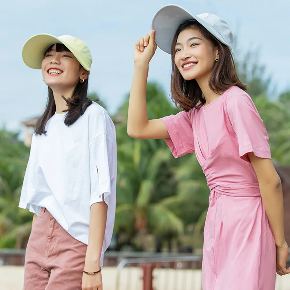 Japan Stock Women's Large Brim Adjustable Baseball Cap UPF 50 