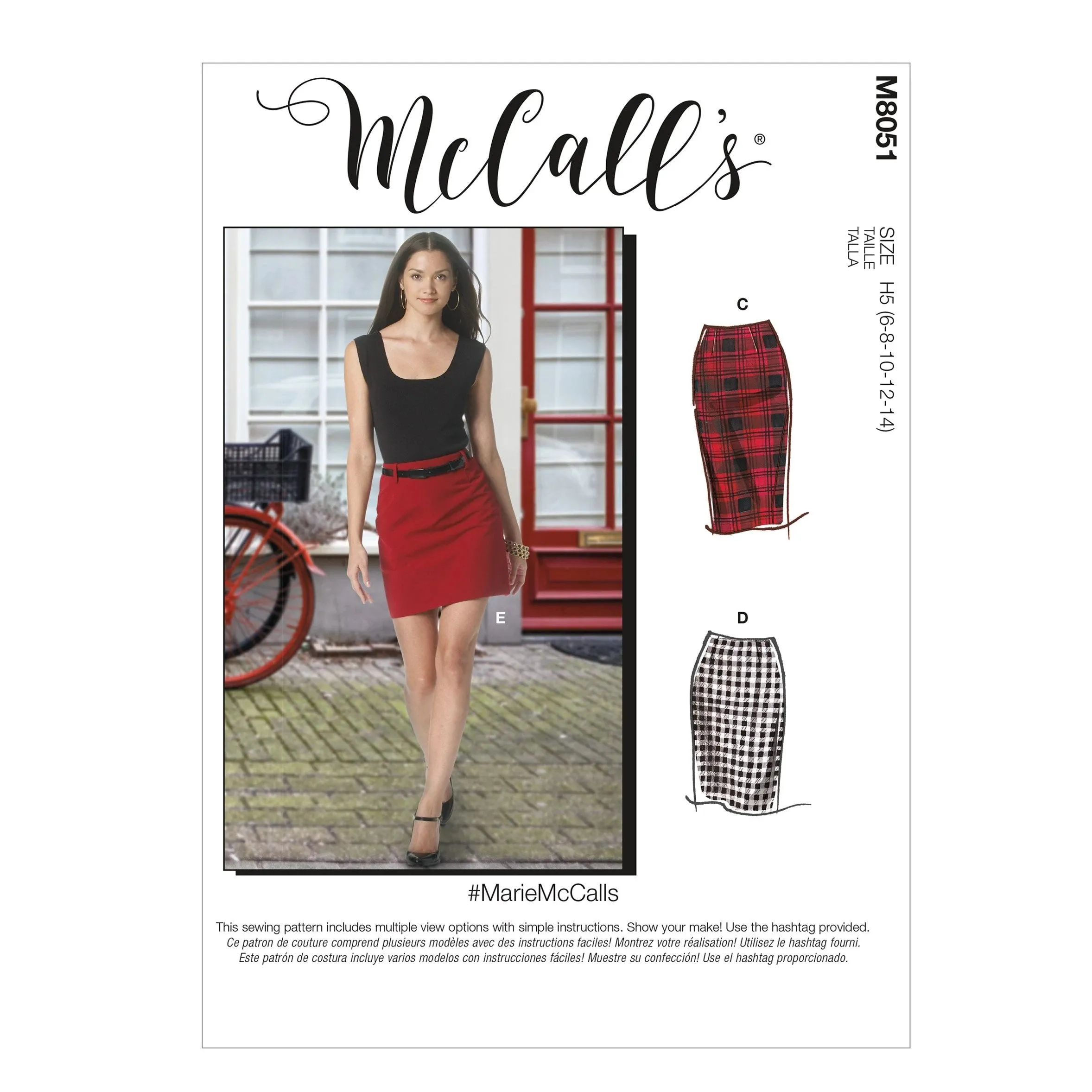 McCall's pattern 8051 Pencil Skirts In Five Lengths