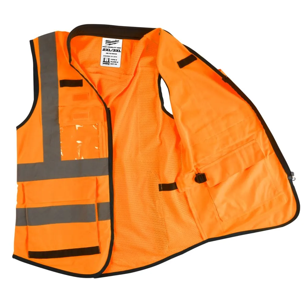 Milwaukee 48735053 2XL/3XL Orange Premium High Visibility Safety Vest
