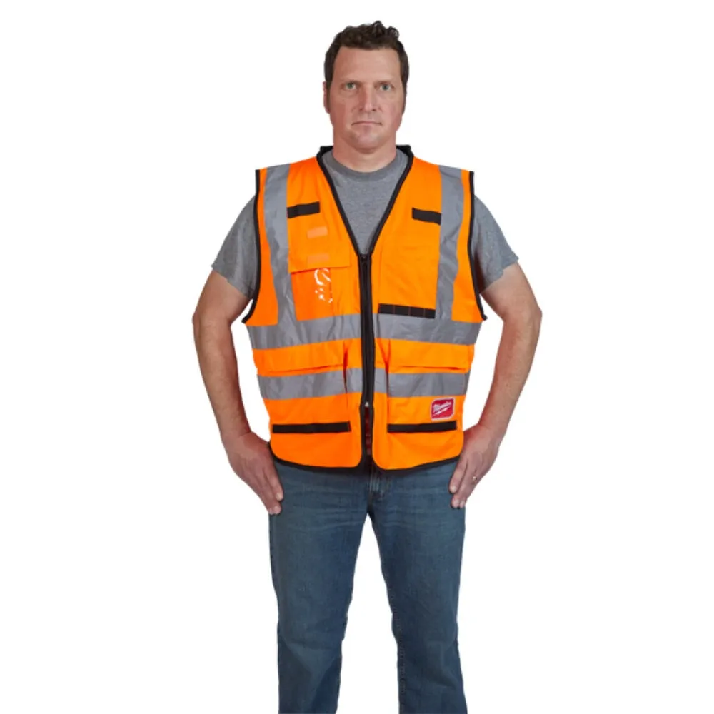 Milwaukee 48735053 2XL/3XL Orange Premium High Visibility Safety Vest