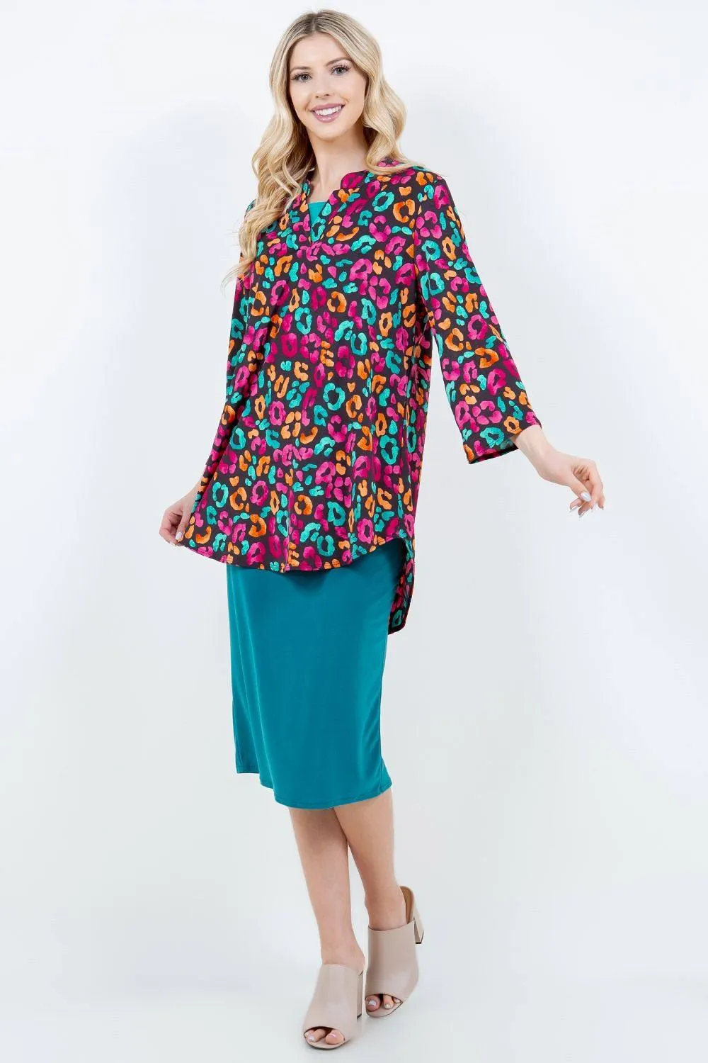 Miss Amy Pencil Skirt (Regular & Plus)- Teal